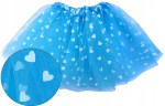 Spódnica, spódniczka tiulowa tutu bez podszewki - 30 cm jasnoniebieska w serduszka