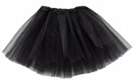 Spódnica, spódniczka tiulowa tutu bez podszewki - 30 cm czarna 