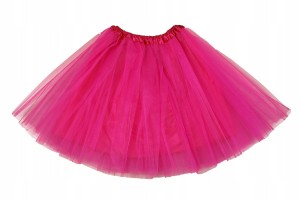 Spódnica, spódniczka tiulowa tutu z podszewką - 50 cm ciemnoróżowa