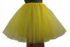 Spódnica, spódniczka tiulowa tutu z podszewką - 40 cm żółta