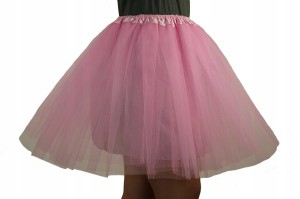 Spódnica, spódniczka tiulowa tutu z podszewką - 40 cm jasnoróżowa