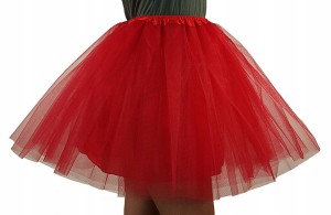 Spódnica, spódniczka tiulowa tutu z podszewką - 40 cm czerwona 