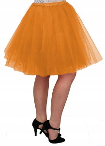 Spódnica, spódniczka tiulowa tutu z podszewką - 50 cm pomarańczowa