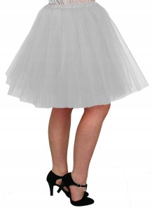 Spódnica, spódniczka tiulowa tutu z podszewką - 50 cm biała