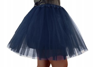  Spódnica, spódniczka tiulowa tutu z podszewką - 40 cm granatowa
