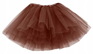 - SPÓDNICZKA TIULOWA SPÓDNICA TUTU 30cm 3-8 lat brązowa