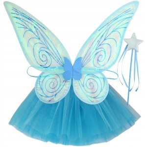 - strój ELFA MOTYLKA WRÓŻKA MOTYL MOTYLEK motyla ELF Hologramowe7-16l