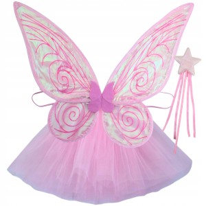 - strój ELFA MOTYLKA WRÓŻKA MOTYL MOTYLEK motyla ELF Hologramowe7-16l