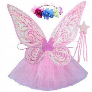 - strój ELFA MOTYLKA WRÓŻKA MOTYL MOTYLEK motyla ELF Hologramowe7-16l