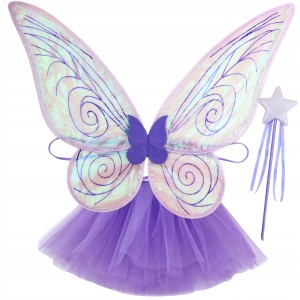 - strój ELFA MOTYLKA WRÓŻKA MOTYL MOTYLEK motyla ELF Hologramowe 3-9l