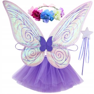 - strój ELFA MOTYLKA WRÓŻKA MOTYL MOTYLEK motyla ELF Hologramowe 3-9l