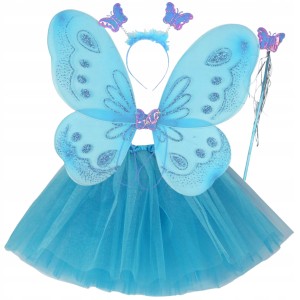 - STRÓJ MOTYLKA MOTYLEK MOTYL WRÓŻKA spódniczka 40cm 7-16 lat
