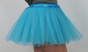 - SPÓDNICZKA TIULOWA SPÓDNICA z podszewką TUTU 30cm 3-8 lat j. niebieska