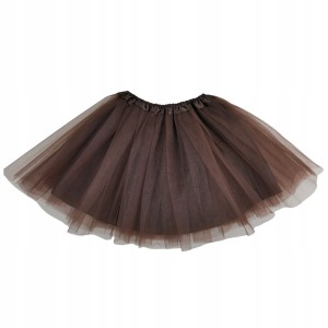 - SPÓDNICZKA TIULOWA SPÓDNICA z podszewką TUTU 30cm 3-8 lat brązowa