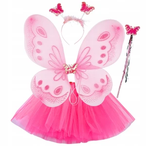 - STRÓJ MOTYLKA MOTYLEK MOTYL WRÓŻKA spódniczka 30cm + skrzydełka 3-9 lat