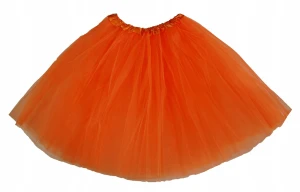 Spódnica, spódniczka tiulowa tutu bez podszewki - 50 cm pomarańczowa 