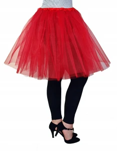Spódnica, spódniczka tiulowa tutu bez podszewki - 50 cm czerwona