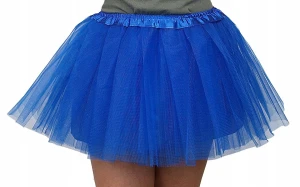 Spódnica, spódniczka tiulowa tutu z podszewką - 30 cm chabrowa 
