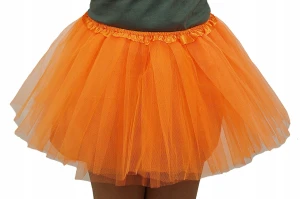 Spódnica, spódniczka tiulowa tutu z podszewką - 30 cm pomarańczowa