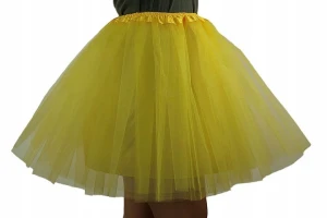 Spódnica, spódniczka tiulowa tutu z podszewką - 40 cm żółta