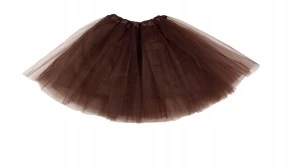 Spódnica, spódniczka tiulowa tutu z podszewką - 40 cm brązowa