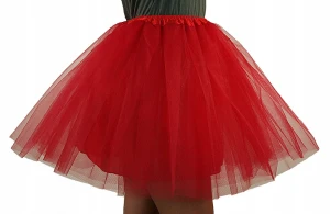 Spódnica, spódniczka tiulowa tutu z podszewką - 40 cm czerwona 