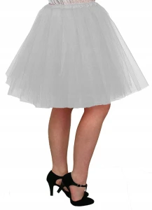 Spódnica, spódniczka tiulowa tutu z podszewką - 50 cm biała