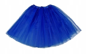 Spódnica, spódniczka tiulowa tutu bez podszewki - 50 cm chabrowa 