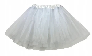 Spódnica, spódniczka tiulowa tutu bez podszewki - 40 cm biała