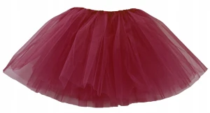 Spódnica, spódniczka tiulowa tutu bez podszewki - 30 cm bordowa