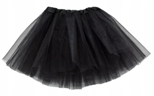 Spódnica, spódniczka tiulowa tutu bez podszewki - 30 cm czarna 