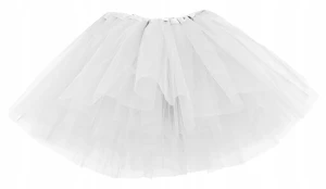 Spódnica, spódniczka tiulowa tutu bez podszewki - 30 cm biała