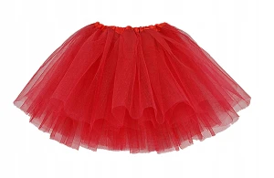 Spódnica, spódniczka tiulowa tutu bez podszewki - 30 cm czerwona