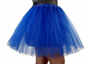 Spódnica, spódniczka tiulowa tutu z podszewką - 40 cm chabrowa