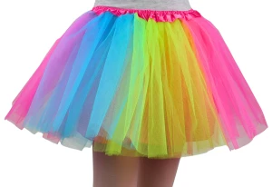 Spódniczka tiulowa tutu 30 cm tęczowa z podszewką