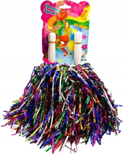 - 2 szt. POMPONY CHEERLEADERKI CHEERLADEREK CHIRLIDERKA wielokolorowe