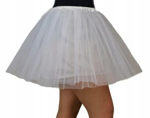 - SPÓDNICZKA TIULOWA SPÓDNICA z podszewką TUTU 40cm 7-16 lat biała