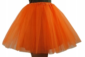 - SPÓDNICZKA TIULOWA SPÓDNICA z podszewką TUTU 40cm 7-16 lat pomarańczowa