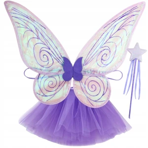 - strój ELFA MOTYLKA WRÓŻKA MOTYL MOTYLEK motyla ELF Hologramowe 3-9l
