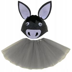 - STRÓJ OSIOŁKA OSIOŁEK OSIOŁ czapka + spódniczka 30cm 3-9 lat