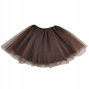 - SPÓDNICZKA TIULOWA SPÓDNICA z podszewką TUTU 30cm 3-8 lat brązowa