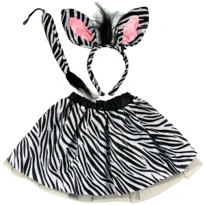 - KOSTIUM ZEBRY ZEBRA opaska + ogonek + spódniczka 3-8 lat