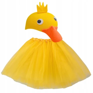 - STRÓJ KOSTIUM KACZKI KACZKA czapka + spódniczka 40cm 7-16 lat