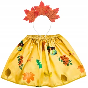 - KOSTIUM PRZEBRANIE PANI JESIEŃ liście spódniczka 35cm 3-9 lat
